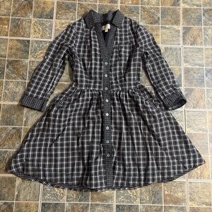 Moulinette Soeurs Black and White Checkered Kids Dress